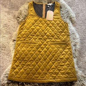 Quilted Mustard Women’s ' Pinafore Dress